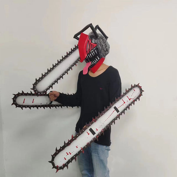 Full chainsaw cosplay with mask and chainsaw arms