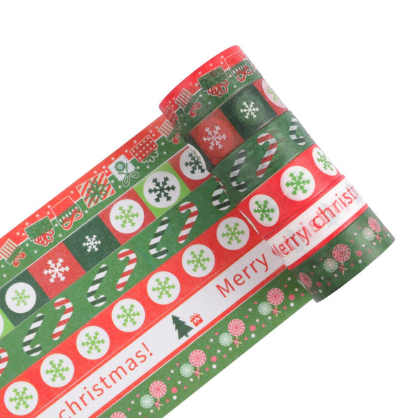 Close-up of Merry Christmas washi tape pattern