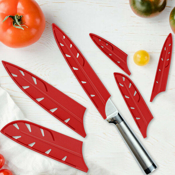 Plastic Knife Sheath Edge Guard Cover Scabbard Slicing Blade Red Protector Chef