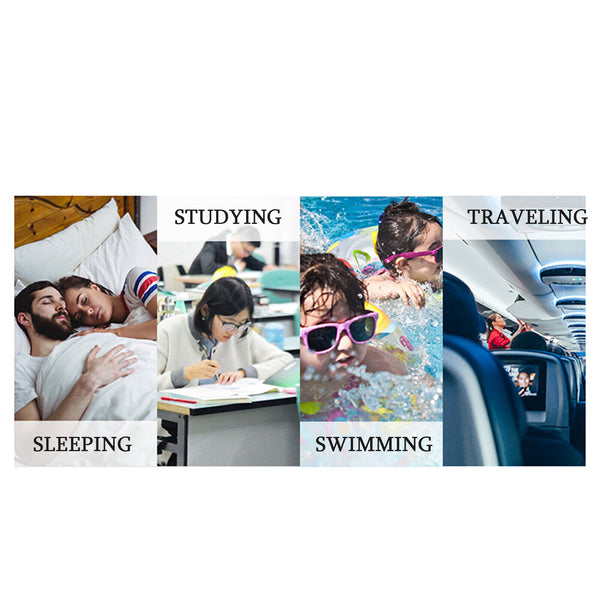 6x Reusable Silicone Ear Plugs for Swim Sleep Work Study Travel Noise Reduction