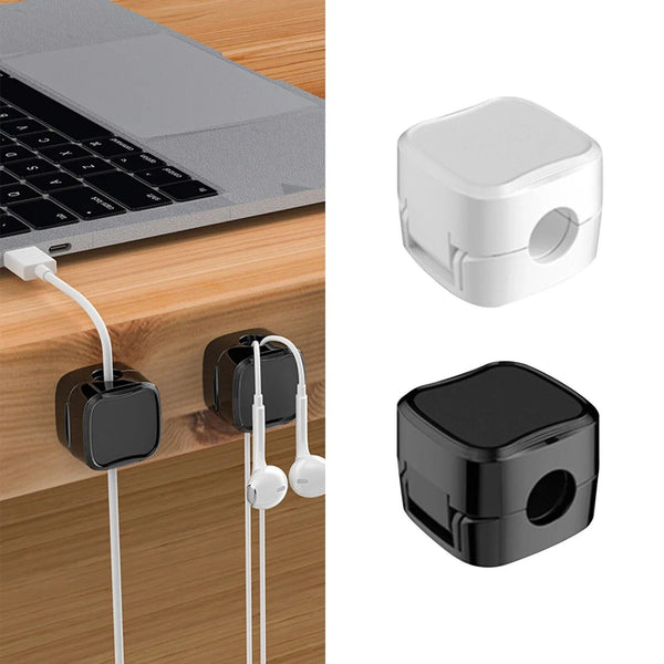6Pcs Magnetic Cable Wire Clips Tidy Cord Lead Organiser USB Charger Cable Holder
