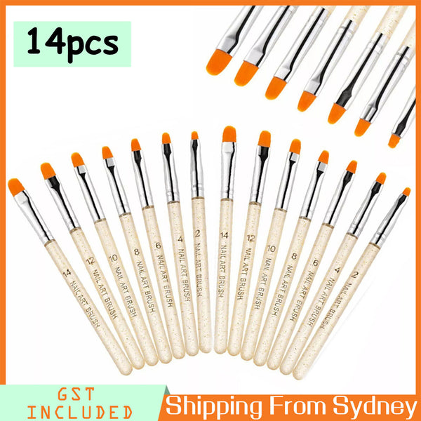 Nail Drawing Pen,Nail Art Pen Brush Acrylic Round Flat Painting Drawing Tools