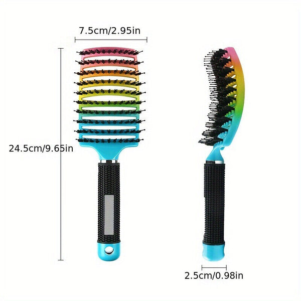 2PCS Nylon Bristle Brush Hair Smooth Hair Head Scalp Massage Comb Blue/Gradient