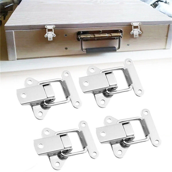 4 X Stainless Steel Clasp Case Clip Loop Suitcase Box Trunk Latch Lock Guitar AU