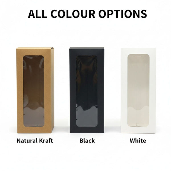 30PCS Kraft Window Gift Boxes Clear Display Treat Boxes Foldable Kraft Paper Boxes