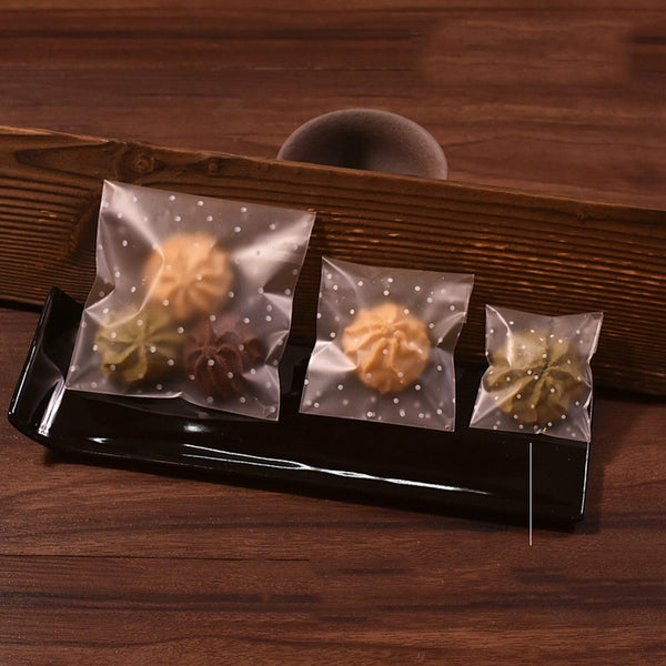 100PCS Clear Dots Self Adhesive Cookie Gift DIY Bag Plastic Candy Wrapping Bags