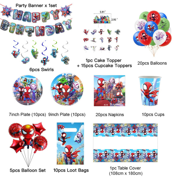 Spiderman And His Amazing Friends Tableware Party Supplies Birthday Decoration