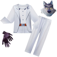 Mr Wolf Costume Kids Boys The Bad Guys Cosplay Suit Mask Book Week Fancy Dress