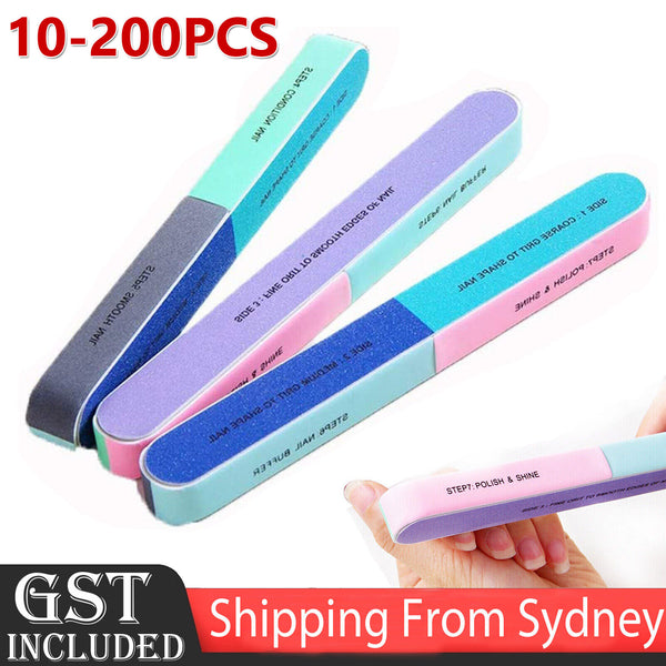 10-200Pcs Nail Sanding Block Buffer Files Art Sand Surface Manicure Buffing AUS