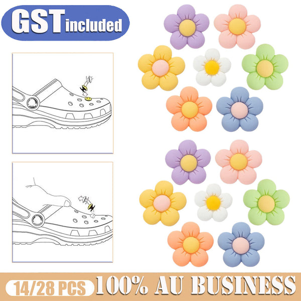 14/28PCS Flower Shoe Charms Cute Design for Shoes Charm Cute Flower Decoration