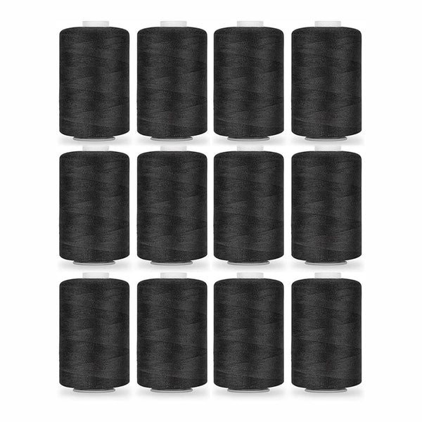 8pcs Sewing Thread Spools 500m | Black & White Polyester Thread for Sewing Machines