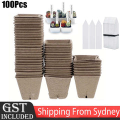 100PCS Seed Starter Peat Gardening Seedling Cup + 100PCS Plant Seed Labels