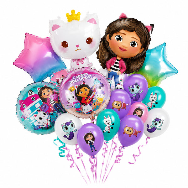 Gabby's Party Tableware Party Supplies Girls Birthday Banner Topper Balloon