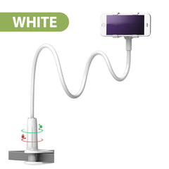 Gooseneck Phone Holder Bed Mount | Flexible 360° Rotating Clip Stand for Desk & Sofa