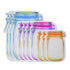 10x Mason Jar Zipper Pack Food Storage Bags PE Reusable Zip Bag Stand Pouch AU