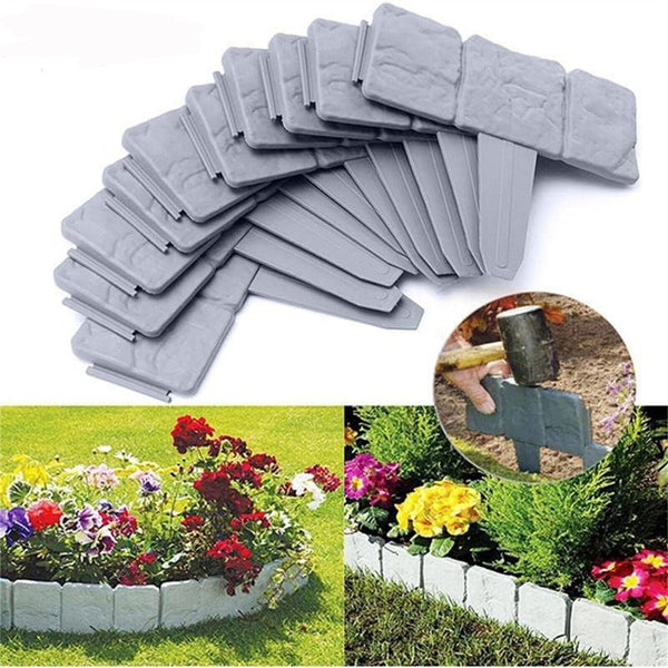 UP 100X Plastic Garden Edging Lawn Yard Plant Flower Grass Fence Border Outdoor