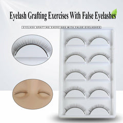 10 pairs Practice Eyelash Extension Adhesive Training False Lashes Strip Pro