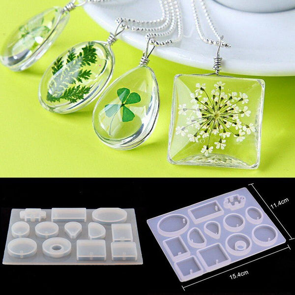 12 Silicone Mould Pendant Jewelry Making Necklace Mold Craft DIY Resin Supplies