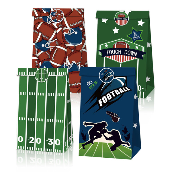 Football Touchdown Sports Game Party Candy Gift Kraft Paper Bags Birthday Gift
