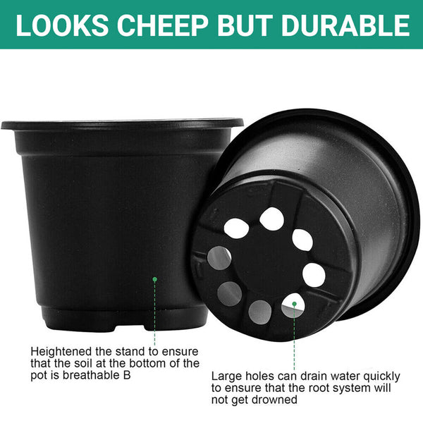 200PCS Plastic Plant Flower Pots Nursery Seedlings Growing Garden Plant Pots AU