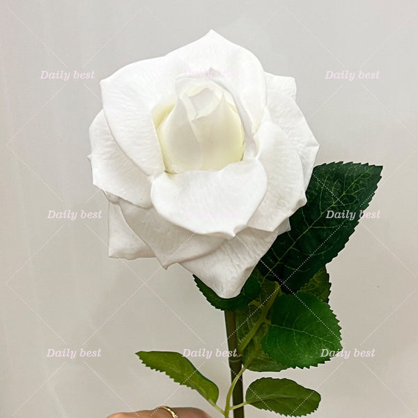 White Latex Real Touch Flowers Rose Artificial Flowers Bouquet Wedding Party AUS