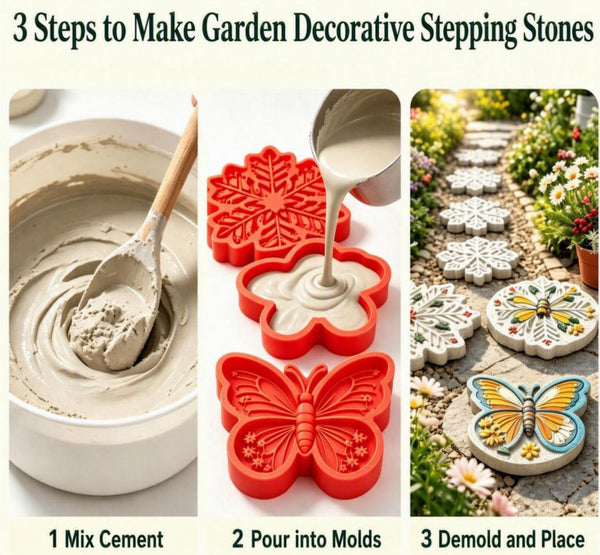 Sunflower Stepping Stone Mold Courtyard Reusable Path Decor Concrete Mold Garden