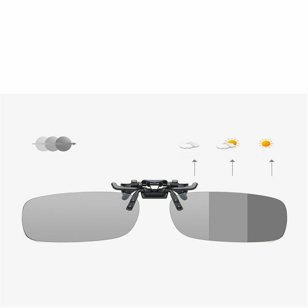 2xPhotochromic Polarised Clip On Flip Sunglasses Pilot Polarized Fishing Eyewear