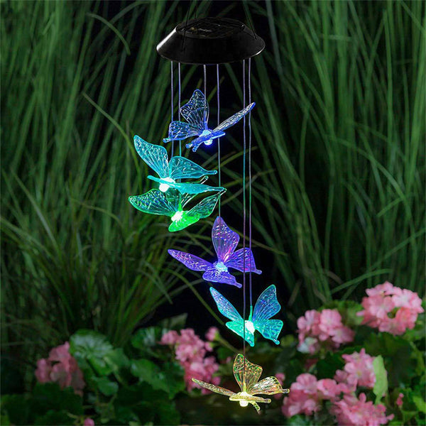 Garden Hanging Outdoor Wind Chimes Colour Changing Decor Solar Powered LED Light