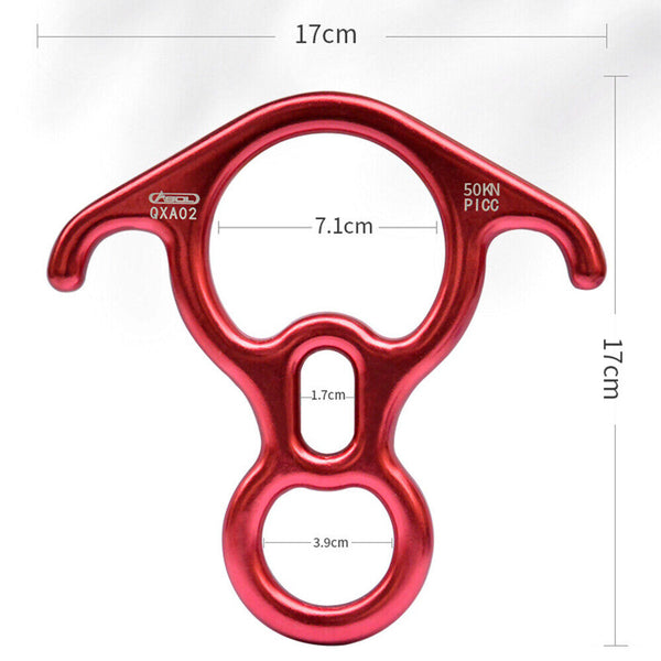 Rock Climbing Carabiner 50KN Descender Rappel Ring Buckle Rigging Belay Device