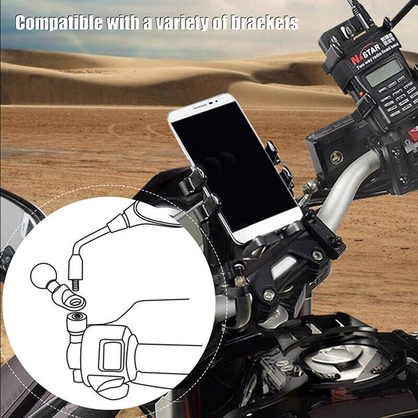 Mirror Mount Base 10mm Hole Ball Handlebar Mount for GPS Cell Phone