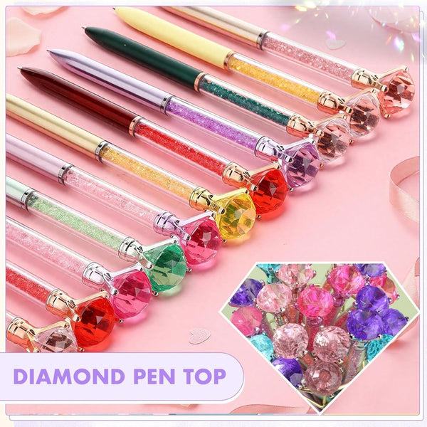 Diamond Crystal Pen Set – Colourful Bling Ballpoint Pens Gift Pack (5/10/25/50 Pcs)