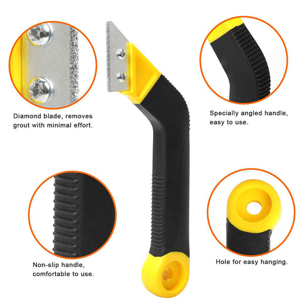 Grout Remover Tile Grout Saw Angled Grout Scraping Rake Tool for Tile Cleaning