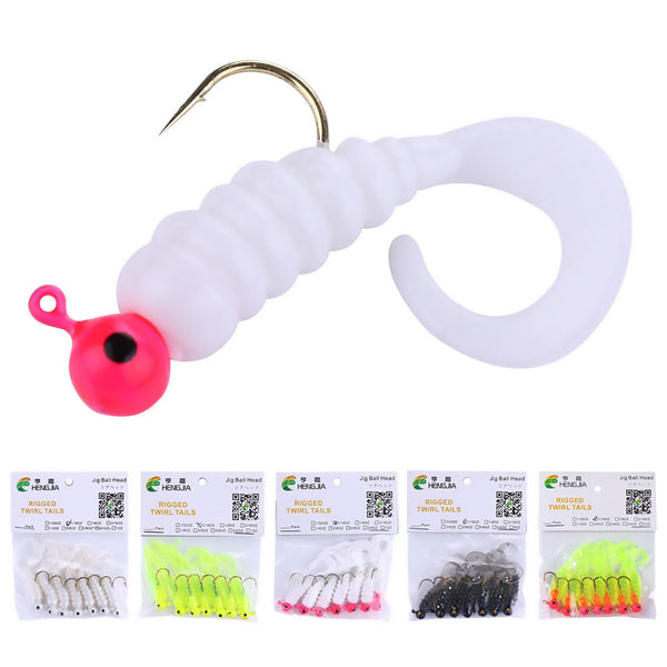 35X Rigged Soft Plastic Fishing Lure Tackle Hooks Bream Bass Lures Fishing Lure