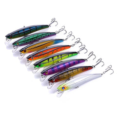 8pcs Minnow Fishing Lures Set | 9.3cm Shallow Diving Hard Baits for Trout, Bream, Salmon & Flathead
