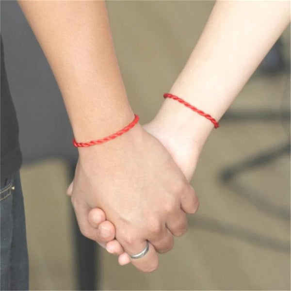 50PCS Handmade Red String Of Fate Protection Love Lucky Rope Friendship Bracelet