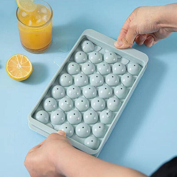 33 Grid Ice Cube Mold with Lid Round Ice Ball Maker for Home Kitchen Drinks AU