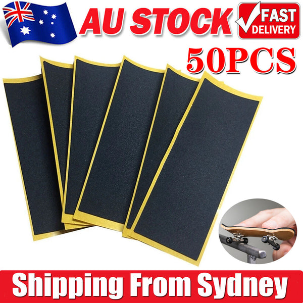 50PCS Proffessional Fingerboard Black Foam Grip Tape 38x110mm Skateboard Foam AU