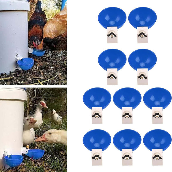 20PCS Automatic Chicken Water Cup Waterer Poultry Drinker Feeder Drinking Bowl A