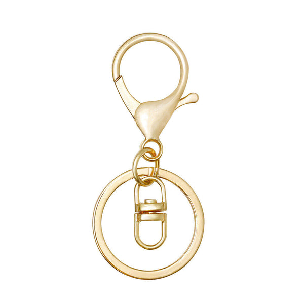 10x Gold Swivel Lobster Clasp Trigger Clip Key Ring Keychain Split Ring DIY AU