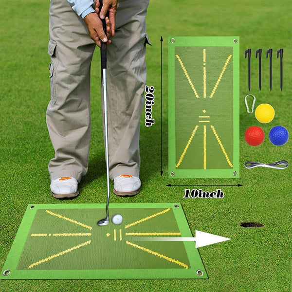 Golf Training Mat for Swing Detection Batting Golf Divot Grass Mat Set Portable