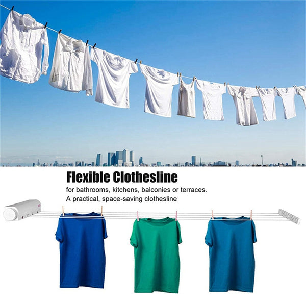 Retractable Laundry Hanger Wall Mounted Clothes Line Drying Rack  Laundry Rope