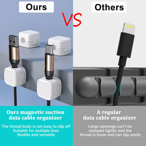 12PCS Magnetic Cable Management Clips Phone Electric Charging Cord Holder Hot