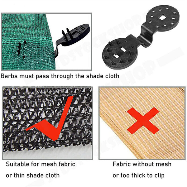 Shade Cloth Plastic Clips Round Plastic Black Clips for Sun Shade Net