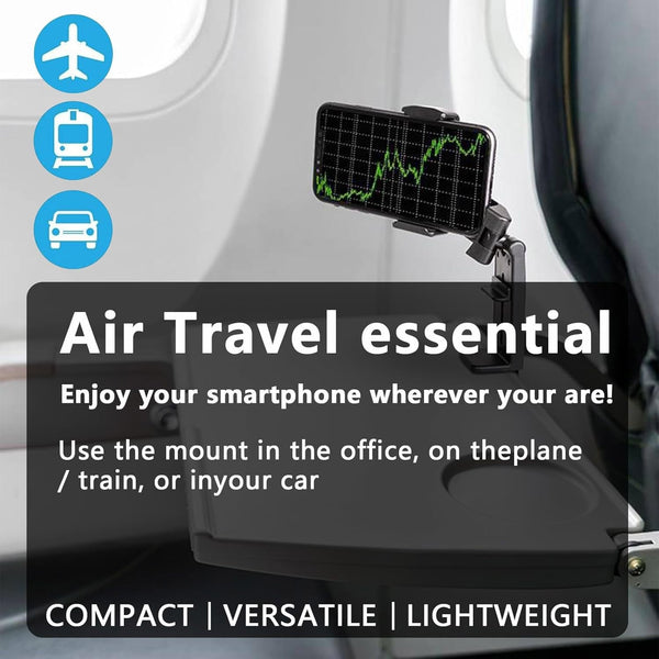 Universal Adjustable Phone Stand Holder | 360° Rotating Travel Desk & Clip Mount