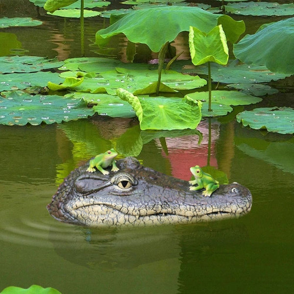 Crocodile Head Resin Floating Garden Pond Water Feature Pool Ornament Decoration