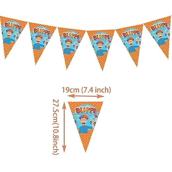 Blippi Party Supplies Tableware Kids Birthday Banner Topper Balloon Plate Bag