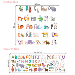 2Pcs Kids Alphabet ABC Letters Kids Wall Stickers Nursery Decal Wallpapers Decor