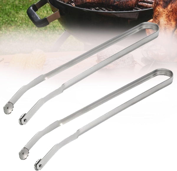 1-3X 39cm Sausage Turning Tongs Stainless Steel Barbecue BBQ Tongs Home Kitchen