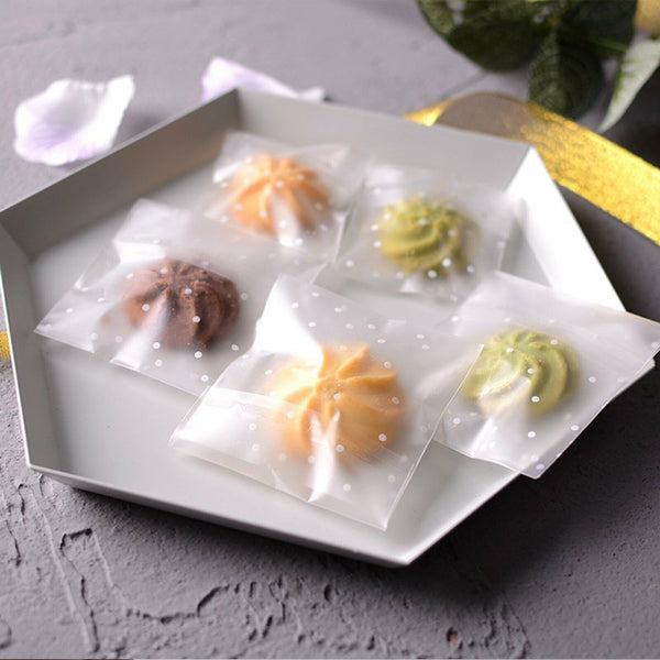 100PCS Clear Dots Self Adhesive Cookie Gift DIY Bag Plastic Candy Wrapping Bags
