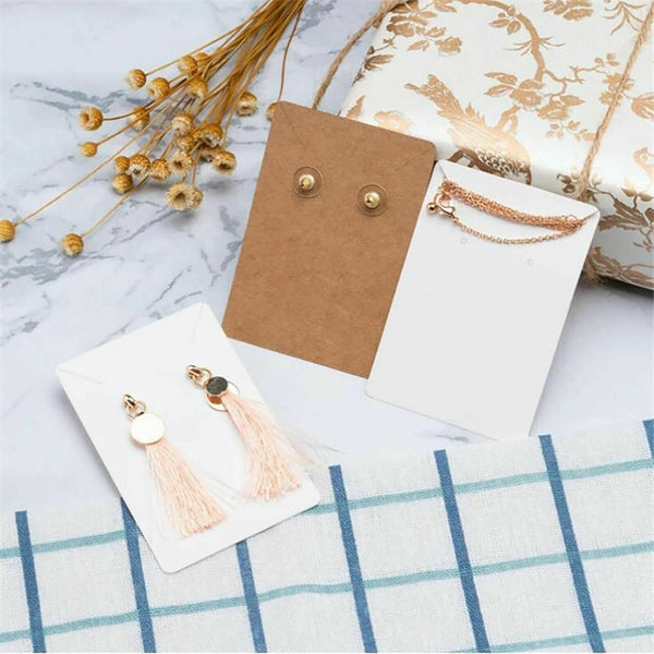 300PCS Jewellery Cardboard Display Cards Necklace Stud Earring Brown White Black